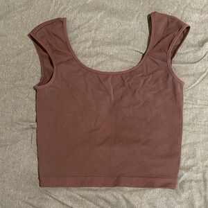 Garage brown Samia seamless scoop tank top